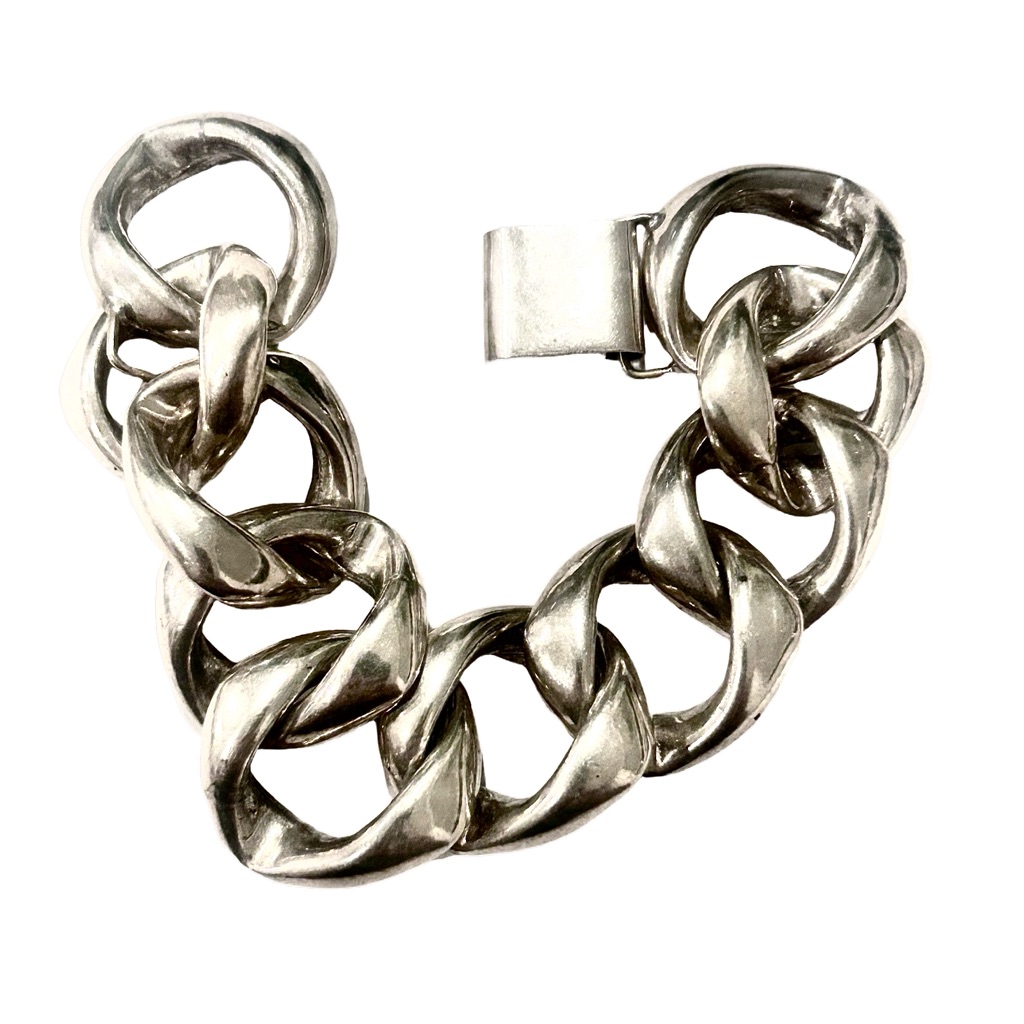1.25” Chunky Silver Chain Bracelet